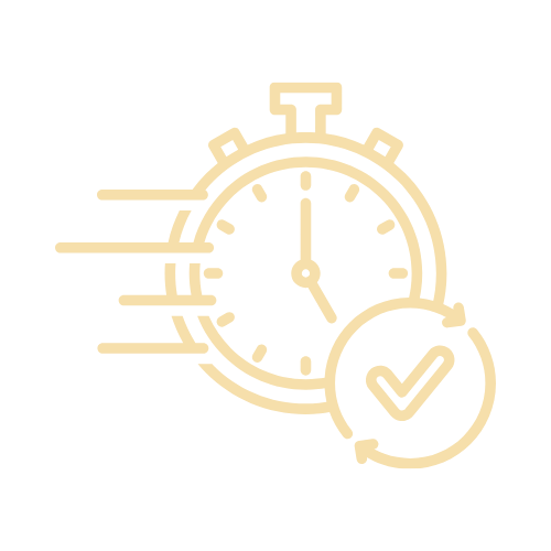 Chronomètre avec pointeur de validation symbolisant la rapidité et l'efficacité du service de dépôt-vente